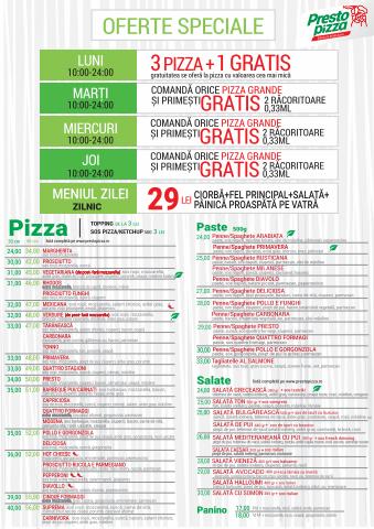 Restaurante oferte la Buftea | Oferte Speciale de Presto Pizza | 07.02.2022 - 25.07.2022
