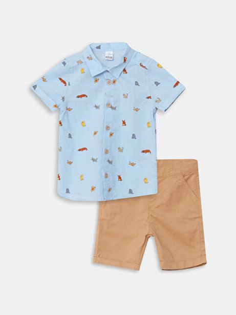 Ofertă Set tricou cu print si pantaloni scurti pentru baietei 64,99 lei la LC Waikiki
