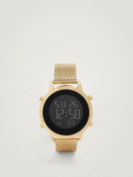 Ofertă Digital Watch With Steel Wristband, Golden 174,9 lei la Parfois