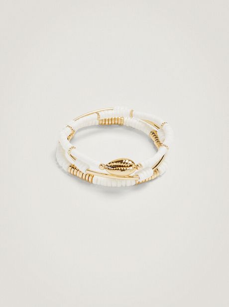 Ofertă Set Of Elastic Bracelets With Shell, Golden 57,9 lei la Parfois
