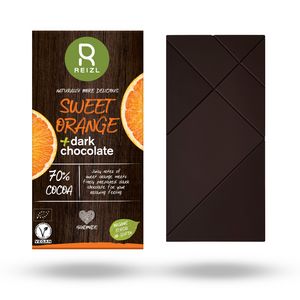 Ofertă Ciocolata neagra cu portocale dulci, 70 gr, Reizl 16 lei la Bebe Tei